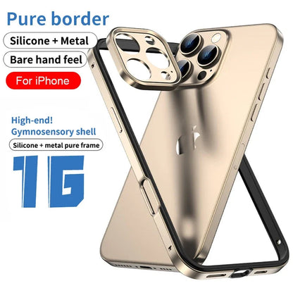 Camera Protection + Hybrid Silicone Frame Aluminum Metal Phone Case For iPhone 17 16 15 Pro Max 14 13 Better Heat Bumper Ai-TechWorld 