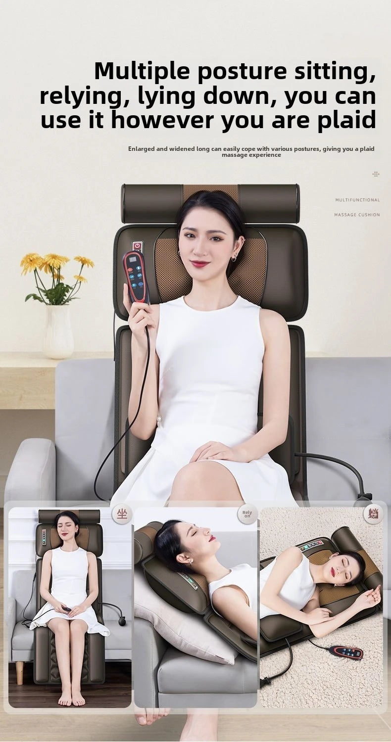 Multifunctional Lumbar Traction Massage Mattress Cushion Full Body Electric Shoulder Neck Waist Back Vibrations Removable Gift Ai-TechWorld 