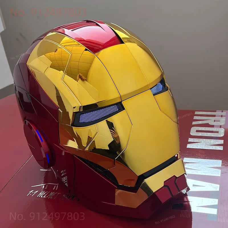New AutoKing 1:1 Mk5 Iron Man Helmet Cosplay Voice Control Eyes with Light Model Toys for Adult Electric Wearable Christmas Gift Ai-TechWorld 