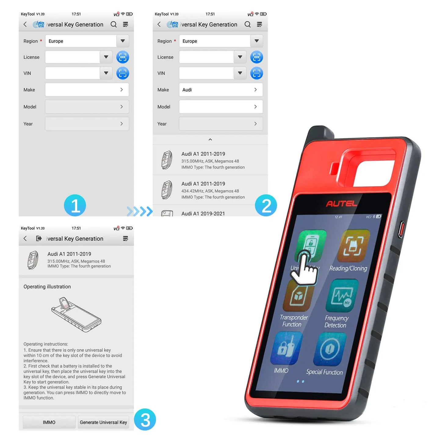 Autel MaxiIM KM100 Advanced One-Minute Key Generation Tool IMMO Key programming Key Renewal and Transponder Editing PK IM508S Ai-TechWorld 
