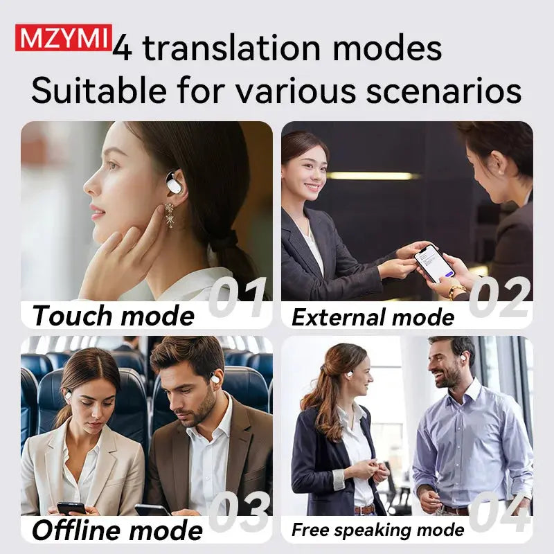MZYMI Q39 AI Translation Wireless Earphone TWS Ear Hook Sport Running Bluetooth Headset ENC Noise Cancelling Headphone With Mic Ai-TechWorld 