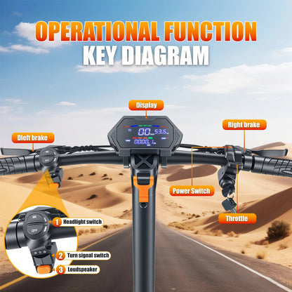 1200W Peak Motor Fold Adult Electric Scooter 48V 18AH 40MPH 11-inch off-roadTires Front and Rear Disc Brakes and Shock Absorbers Ai-TechWorld 