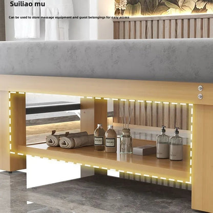 Solid Wood Massage Bed Beauty Salon Treatment Table Chinese Medicine Physiotherapy Thai Moxibustion Beauty Bed Lash Massage Bed Ai-TechWorld 