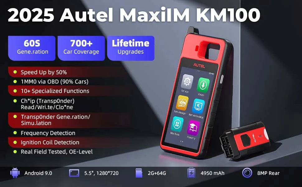 Autel MaxiIM KM100 Key Fob Programmer Immobilizer Tool Key Creation IMMO Learning Chip Read Write Cloning Frequency Detection Ai-TechWorld 