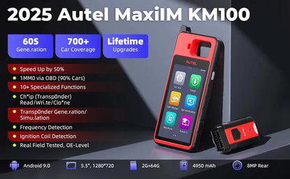 Autel MaxiIM KM100 Key Fob Programmer Immobilizer Tool Key Creation IMMO Learning Chip Read Write Cloning Frequency Detection Ai-TechWorld 