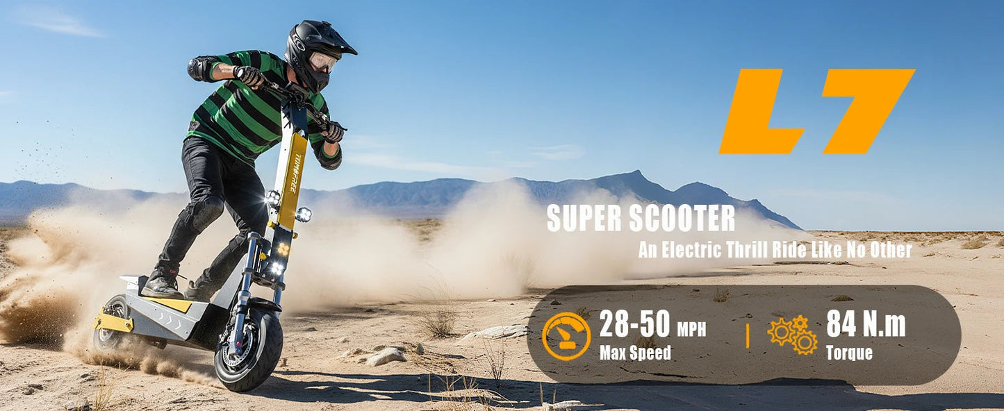 Terrosor 3000Wx2 Adult Electric Scooter Dual Motor Top Speed 50MPH,60V35AH, 11-inch Off-Road Tires Sport Folding EScooter Ai-TechWorld 