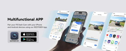 REDTIGER Dash Cam HD 4K Built-in GPS 70FOV Car DVR 5G WIFI APP Control Fatigue Driving Reminder Car Camera with Night Vision Ai-TechWorld 