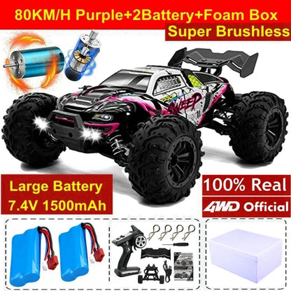 4WD Remote Control Car Off Road 4x4 RC High Speed Buggy Truck Super Brushless 50 or 80KM/H Fast Drift Racing Toy Kids Adults Ai-TechWorld 