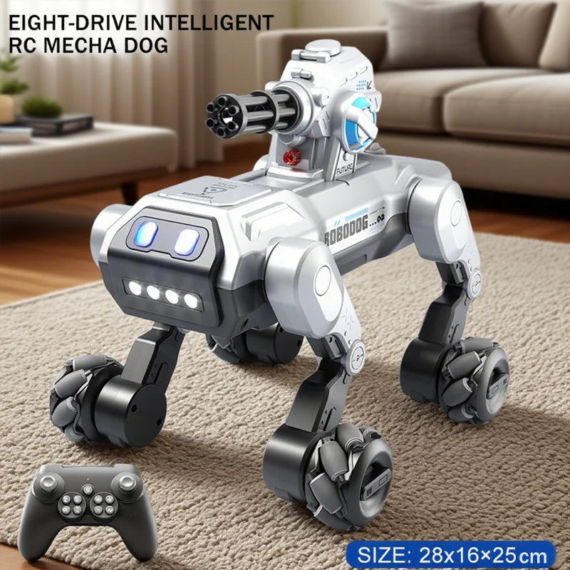 2025 New 2.4G Remote Control Robot Dog with Singing Dancing Follow Mode 360° Rotating launching Cannon Puppy Toys Gifts For Kid Ai-TechWorld 