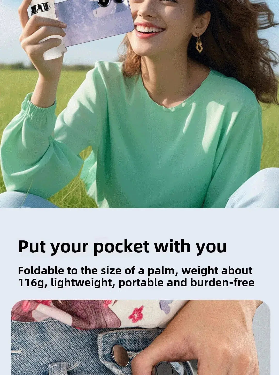 Super Mini Selfie Stick Portable Phone Holder Shooting Aid Versatile Integrated Design Bluetooth Remote For Live Broadcas Ai-TechWorld 