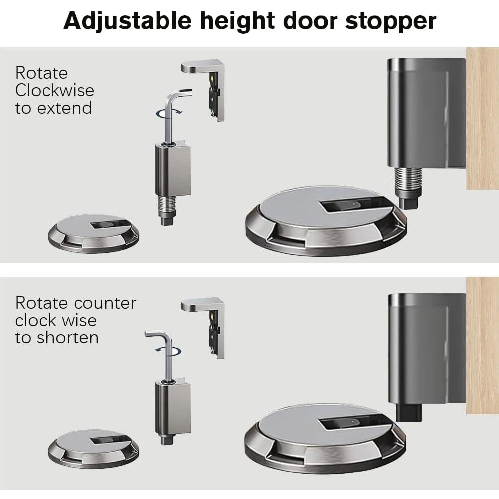 Mechanical No Drilling Door Stopper Keep Door Open Magnetic Door Stopper Heavy Duty No Drill Door Stopper for Office Home Garage Ai-TechWorld 