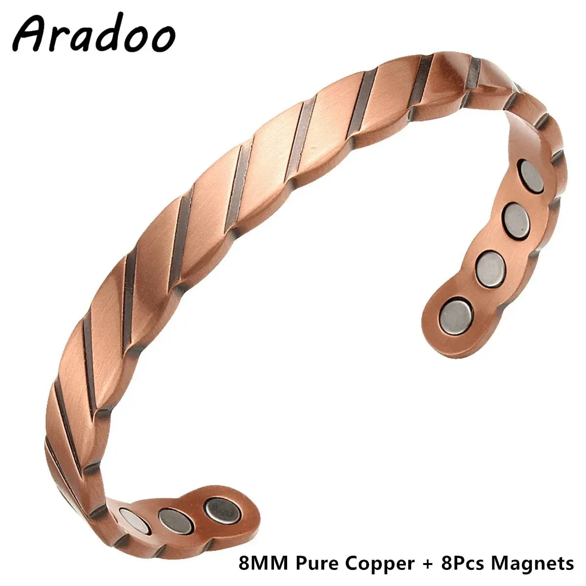 ARADOO Pure Copper Bracelets for Women 3500 Gauss Magnetic Therapy Braided Cuff Bangle Jewelry Gift Ai-TechWorld 