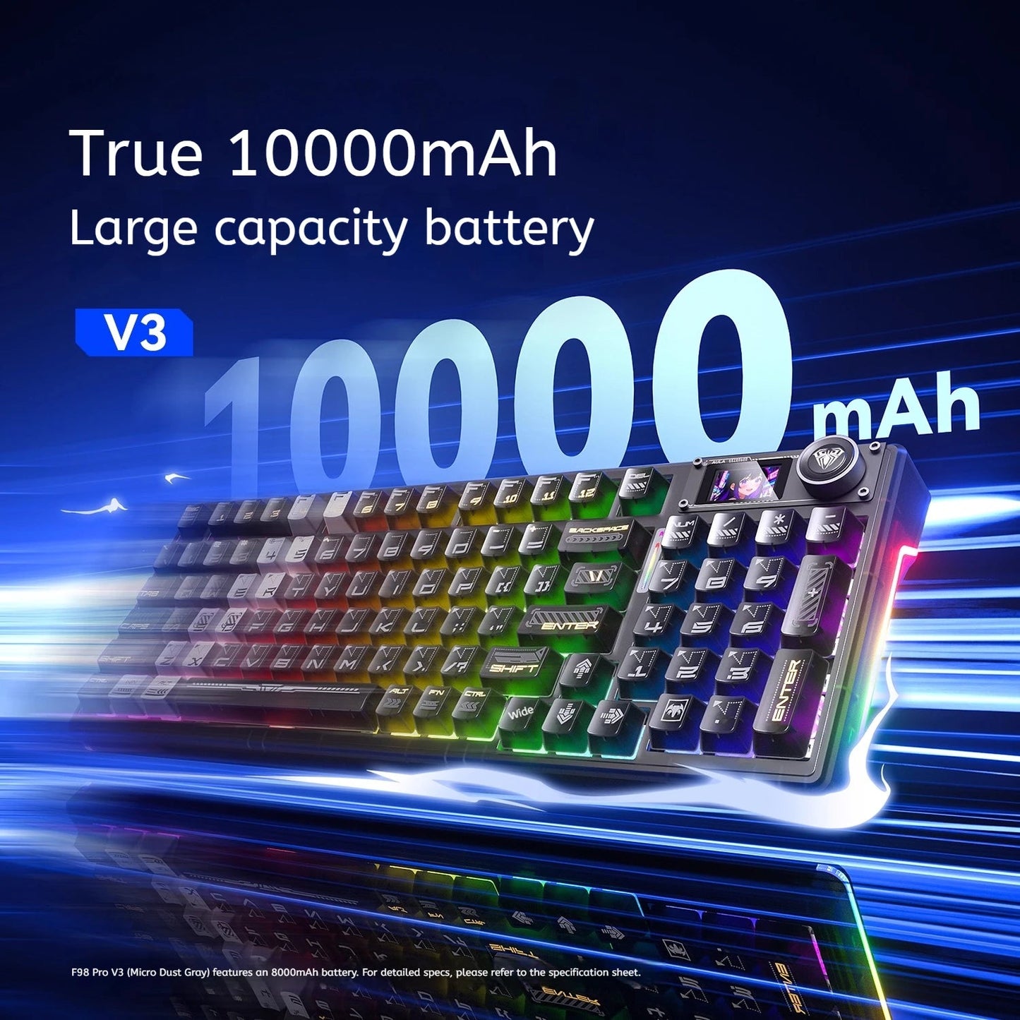 AULA F98 Pro V3 Mechanical Keyboard Custom RGB Backlight Wireless Bluetooth Gaming Keyboard With Screen and Knob Ai-TechWorld   ai-techworld