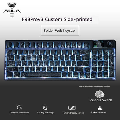 AULA F98 Pro V3 Mechanical Keyboard Custom RGB Backlight Wireless Bluetooth Gaming Keyboard With Screen and Knob Ai-TechWorld   ai-techworld