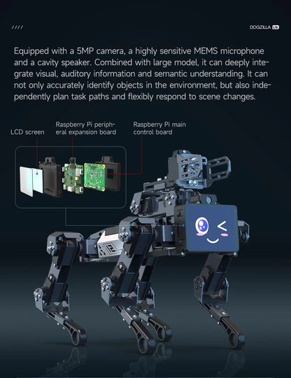 Yahboom DOGZILLA-Lite Quadruped Bionic Robot Dog AI Vision Large Model Intelligent Programming Electronic Kit for Raspberry Pi Ai-TechWorld 