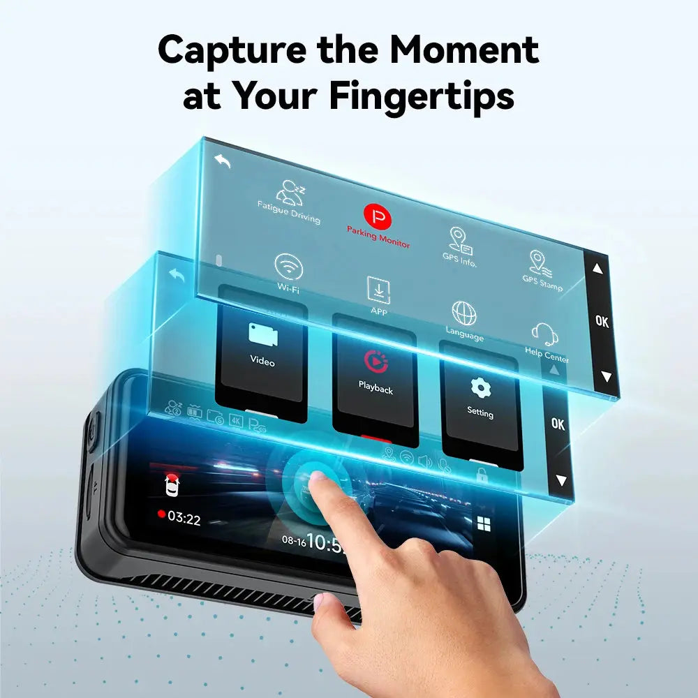 REDTIGER Dash Cam HD 4K Built-in GPS 70FOV Car DVR 5G WIFI APP Control Fatigue Driving Reminder Car Camera with Night Vision Ai-TechWorld 