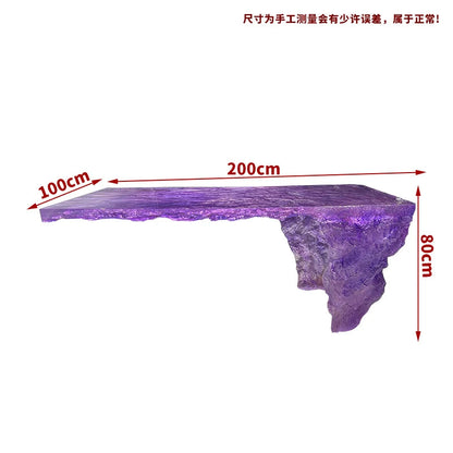 Modern light luxury home villa bar luminous island table custom transparent resin crystal bar glacier art tea table Ai-TechWorld 