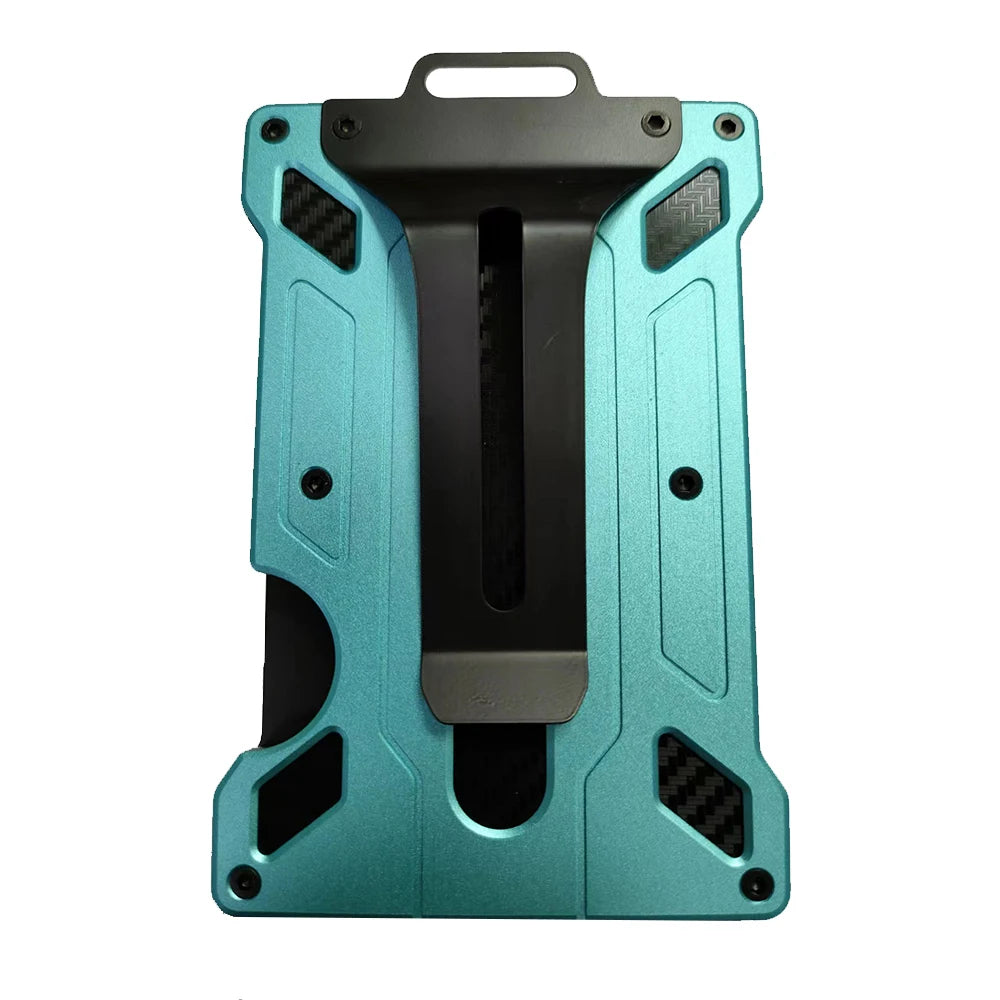 Wallet for Men Slim Aluminum Metal Money Clip with 1 Clear Window ID Badge Holder RFID Blocking Holds Up 15 Cards with Cash Clip Ai-TechWorld 