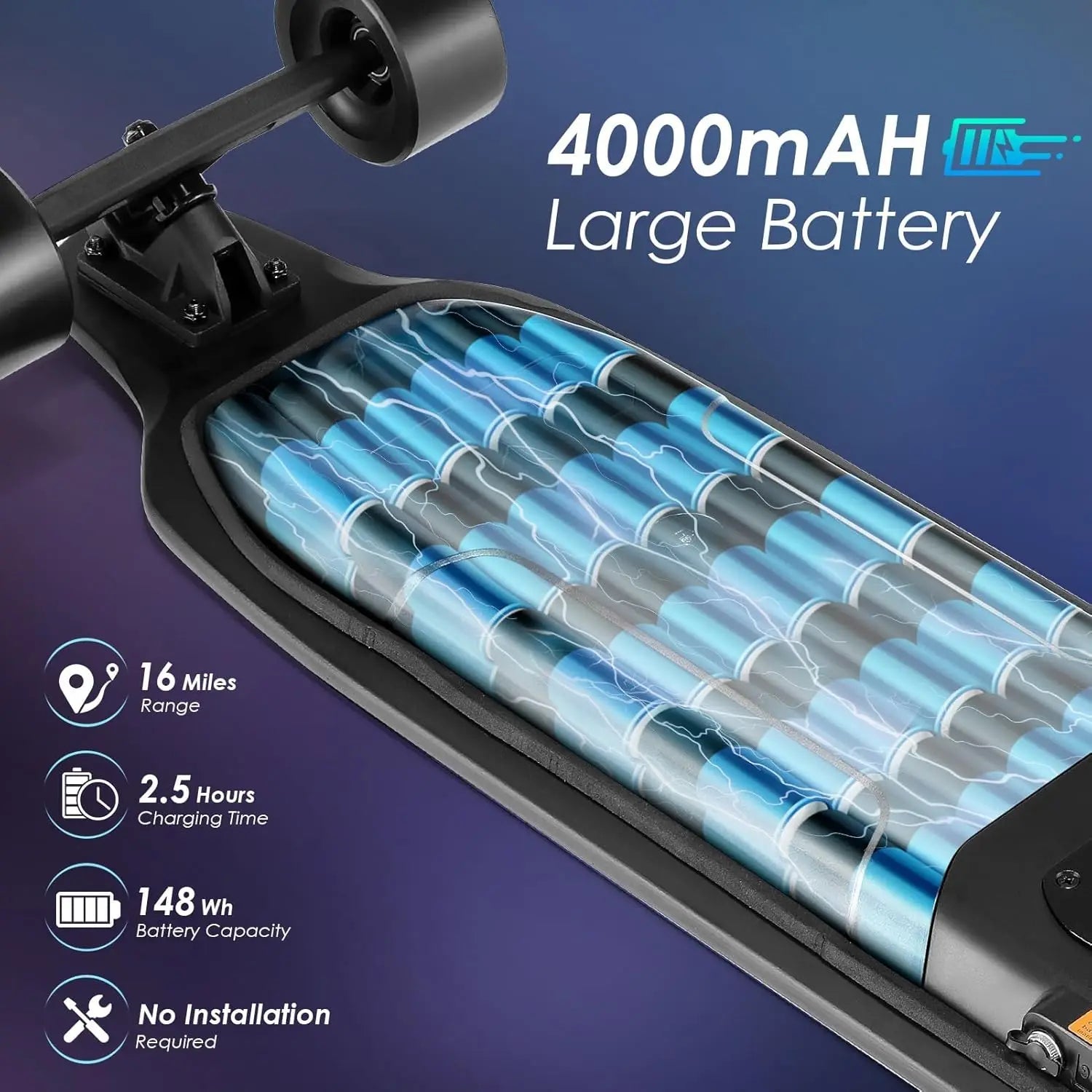 Caroma 38" Electric Skateboard with Remote Control, 1200W Brushless Motor, 28 MPH Top Speed, 300 lbs Max Load, Safety Glow Paper Ai-TechWorld 