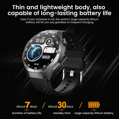 2025New For Android and ios Smart Watch Men AMOLED Screen GPS Motion trajectory Heart Rate Bluetooth Calls SmartWatch Waterproof Ai-TechWorld 