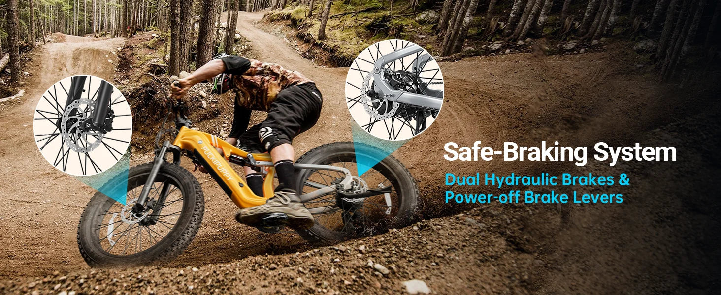 PUCKIPUPPY Labrador pro Electric Bike 1350W Peak 48V 20AH Battery Ebike 26" Fat Tire Electric Mountain Bike 2-Year Warranty Ai-TechWorld 