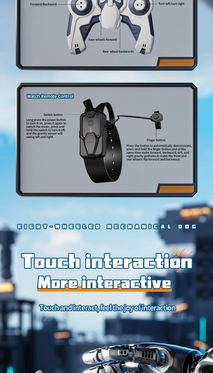 Y9 RC Robot Dog Toy 2.4G Radio Remote Control 8WD Mechanical Pet Dog Touch-sense Music Stunt Electric Toy for Girl Boy Kids Gift Ai-TechWorld 