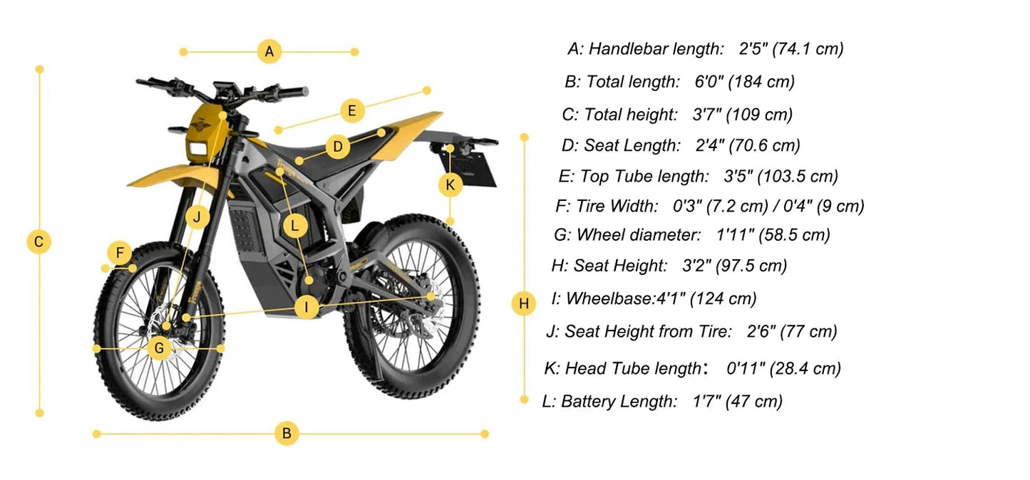 NEW Electric Dirt Bike Mid-Drive Motor 72V/40AH/8000W(Peak) 53MPH Electric Motorcycle Bike 380N.m Fast Charging Off-Road Bike Ai-TechWorld 