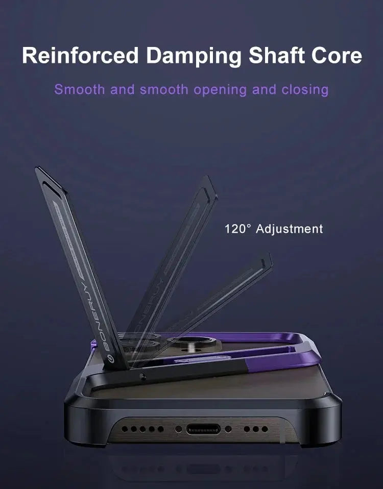 S-Shaped Metal Geometric Rimless Phone Case For iPhone 14 15 16 Pro Max 16ProMax Aluminum Alloy Hidden Stand Bracket Cover Funda Ai-TechWorld 