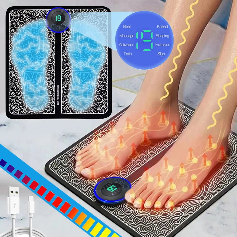 Electric Foot Massager Pad Muscle Massage Relaxation Trainer For Massage Fitness Outdoor Sport Home Family Relax Ai-TechWorld 