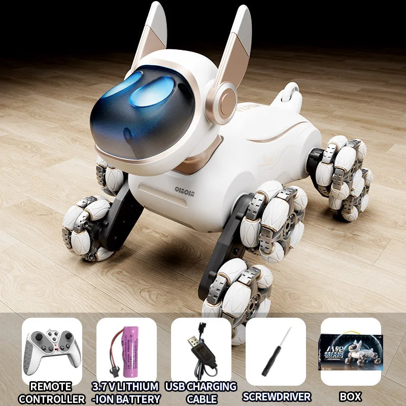 2025 NEW DWI Eight Wheeled Stunt Dog 2.4G Remote Control Intelligent Swing Arm Drift Robot Dog Climbing Car Children's Gift Toy Ai-TechWorld 