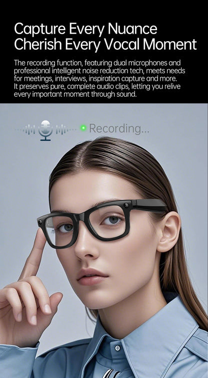 AI Smart Glasses 5 Million Pixels Recording Videos Photo Recognition Answer Translation 290mAh IP66 Waterproof Bluetooth Glasses Ai-TechWorld 