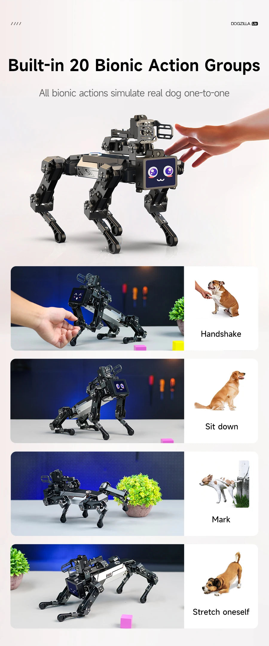 Yahboom DOGZILLA-Lite Quadruped Bionic Robot Dog AI Vision Large Model Intelligent Programming Electronic Kit for Raspberry Pi Ai-TechWorld 