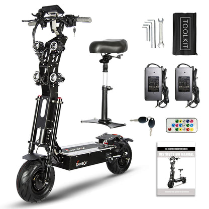 X13 inch 10000W Dual Motor 72V40Ah 60V50Ah Battery Electric Scooter Max Speed 120km/h Range 120km LCD Display Foldable Escooter Ai-TechWorld 