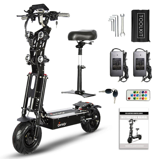 X13 inch 10000W Dual Motor 72V40Ah 60V50Ah Battery Electric Scooter Max Speed 120km/h Range 120km LCD Display Foldable Escooter Ai-TechWorld 