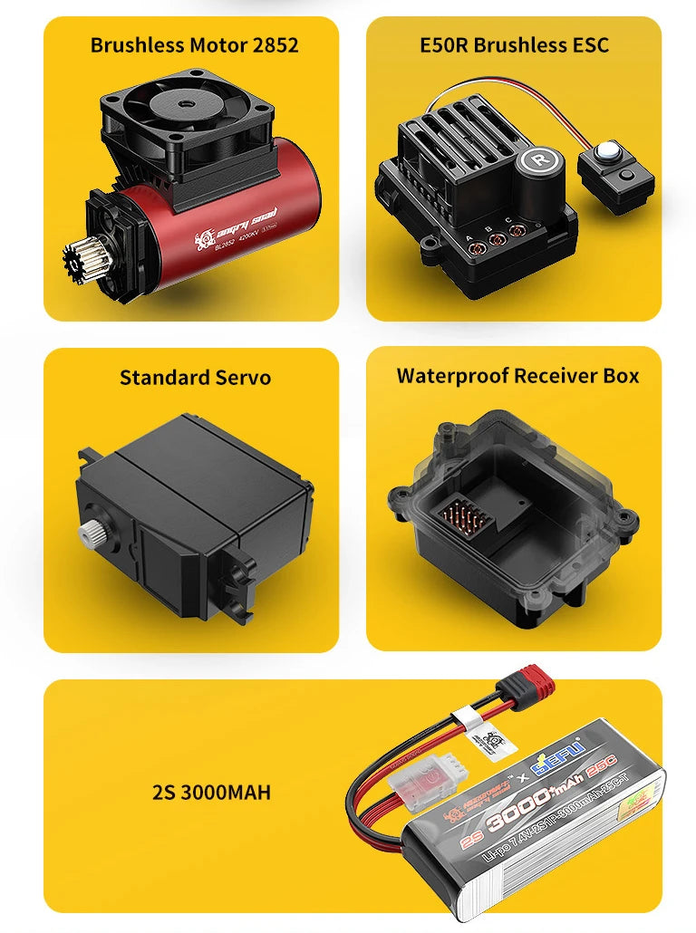 HYPER GO MJX 14207 14208 1/14 RC Car 41-53km/h Brushless 2.4G Remote Control 4WD Off-road High Speed RC Car Truck Hobby Toy Ai-TechWorld 