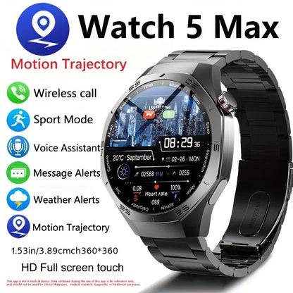 2025New For Android and ios Smart Watch Men AMOLED Screen GPS Motion trajectory Heart Rate Bluetooth Calls SmartWatch Waterproof Ai-TechWorld 