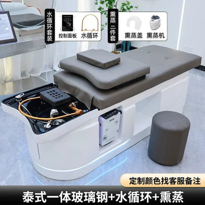 Spa Massage Shampoo Bed for Hair Salon, Commercial Use, Hairdressing Shaving Station, Water Circulation Basin, Beauty Furn, 2025 Ai-TechWorld 