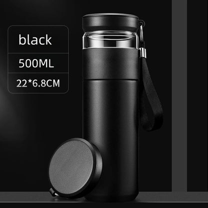 500ml Tea Infuser Vacuum Flask Stainless Steel Insulated Cup with Independent Tea Storage Handle Travel Mug Business Cup Gifts Ai-TechWorld 