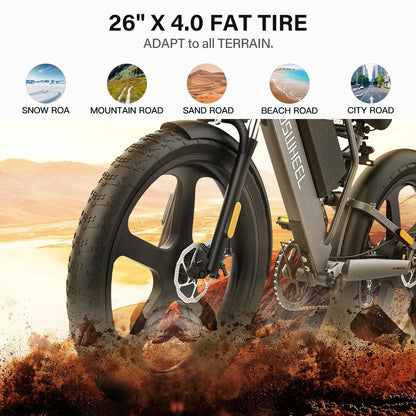 Coswheel T26 adult E-bike 500W 48V20Ah battery commute Electric Bike,26-inch Fat Tire E-Mountain bike Ai-TechWorld 