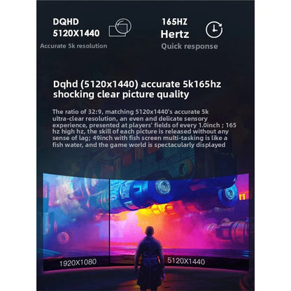 49 inch hairtail screen 5K165hz curved 38 monitor 40 inch 4K e-sports screen 34 external typec32:9 Ai-TechWorld 