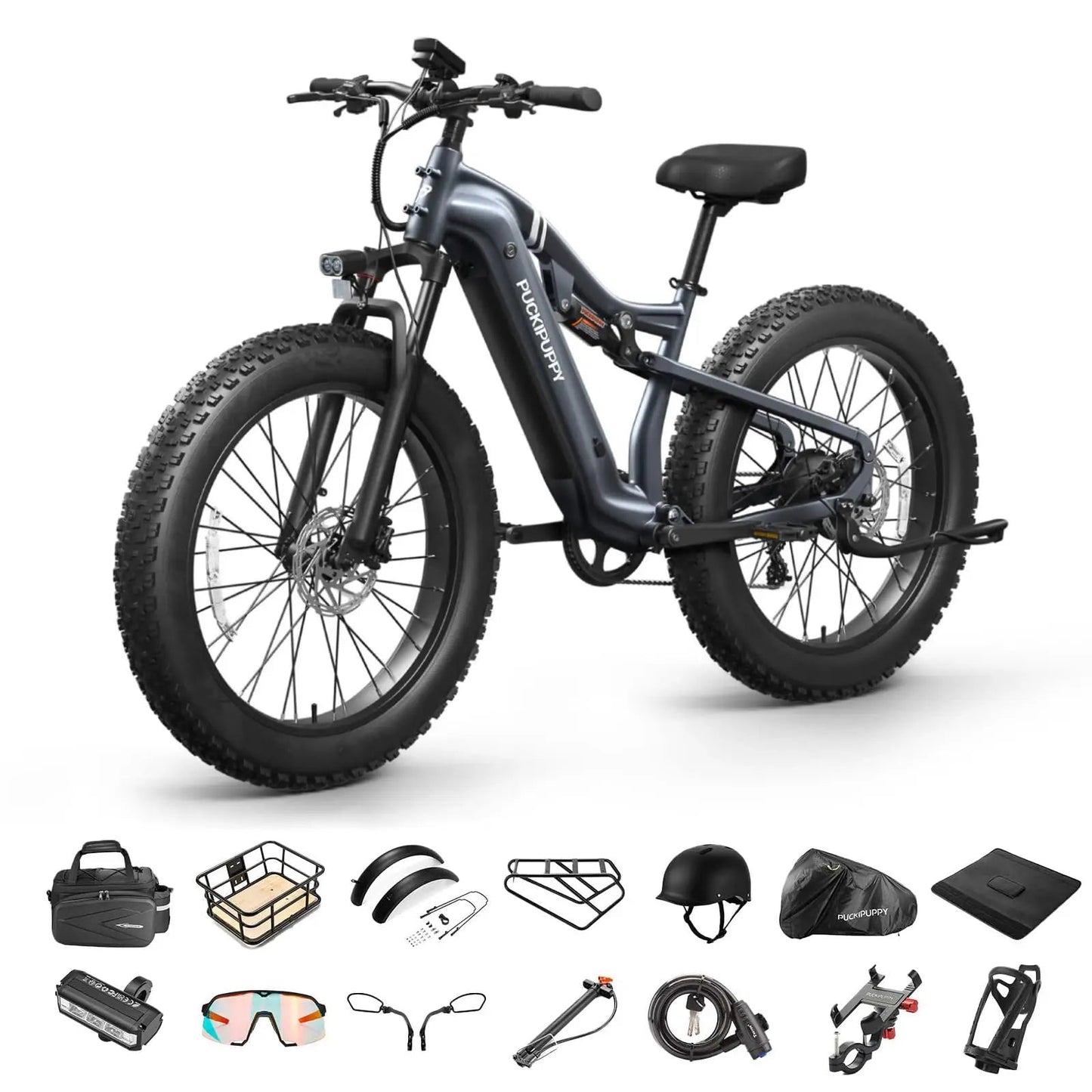 PUCKIPUPPY Labrador pro Electric Bike 1350W Peak 48V 20AH Battery Ebike 26" Fat Tire Electric Mountain Bike 2-Year Warranty Ai-TechWorld 