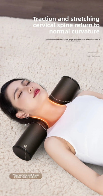 Multifunctional Lumbar Traction Massage Mattress Cushion Full Body Electric Shoulder Neck Waist Back Vibrations Removable Gift Ai-TechWorld 