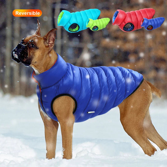 Warm Winter Dog Clothes Vest Reversible Dogs Jacket Coat 3 Layer Thick Pet Clothing Waterproof Outfit for Small Large Dogs Ai-TechWorld 
