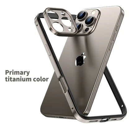 Camera Protection + Hybrid Silicone Frame Aluminum Metal Phone Case For iPhone 17 16 15 Pro Max 14 13 Better Heat Bumper Ai-TechWorld 