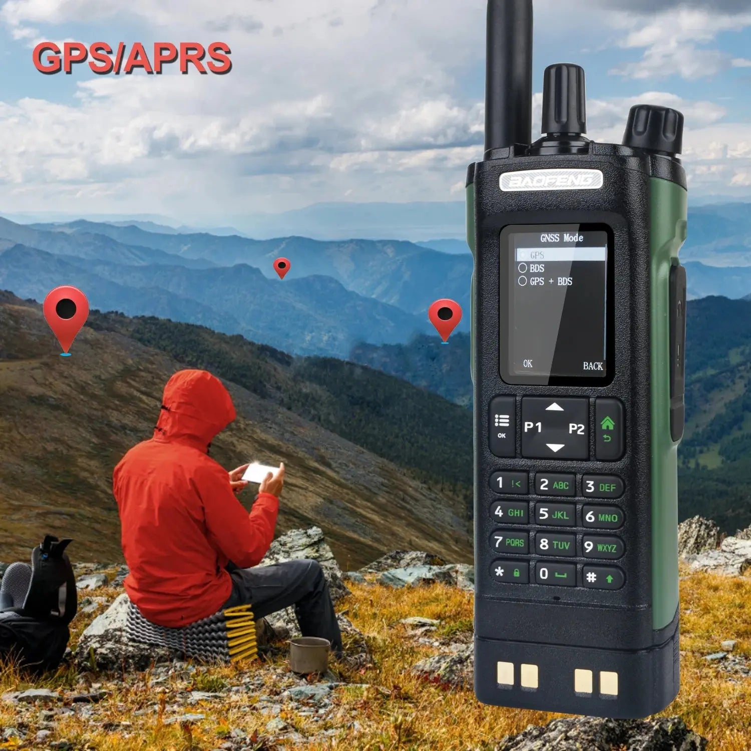 Baofeng DM-32 GPS APRS AES256 Encryption DMR Digital Analog UHF VHF Dual Band 8W Air Band FM Walkie Talkie DM-32UV Ai-TechWorld 