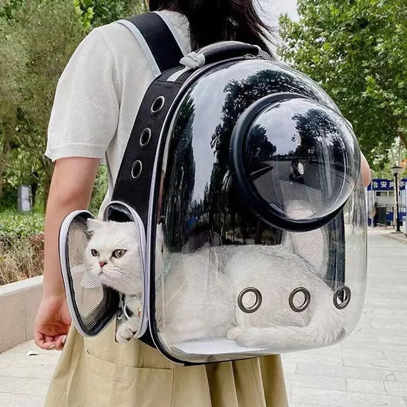 Pet Cat Carrying Bag Space Pet Backpacks Breathable Portable Transparent Backpack Puppy Dog Transport Carrier Space Capsule Bags Ai-TechWorld 