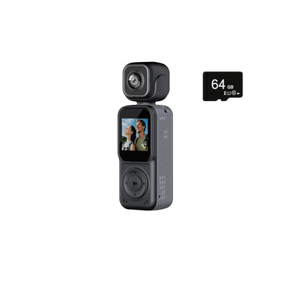 4K Dual lens Pocket Camera WIFI Vlog Camera Outdoor DV 180° Rotatable Anti-shake Bodycam Sports Action Portable Recorder Ai-TechWorld 