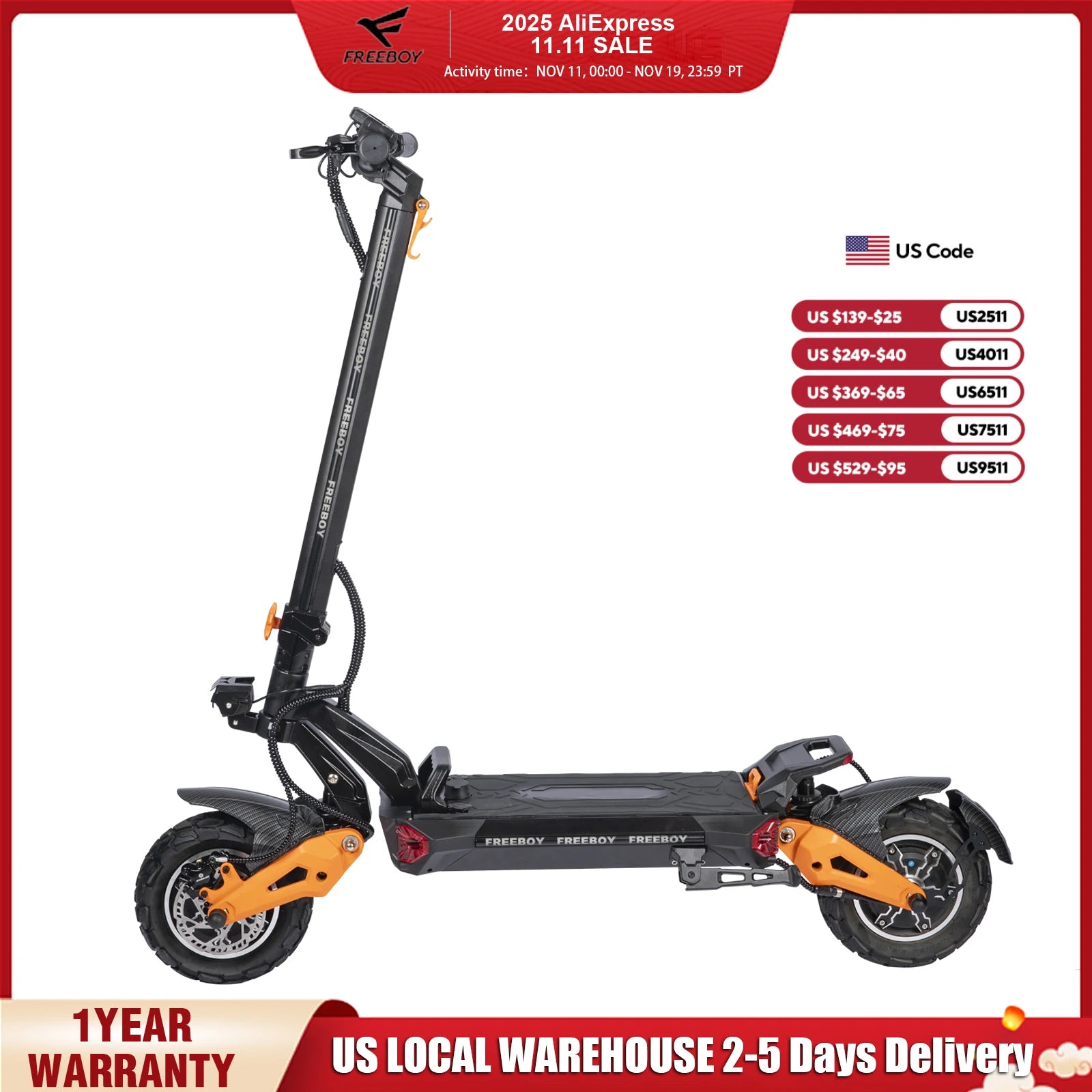 6000W Fast Electric Scooter for Adult,Daul Motor 50mph,60V 30Ah,11'' Off Road Tires,55miles Range,Sport Folding eScooter Ai-TechWorld 