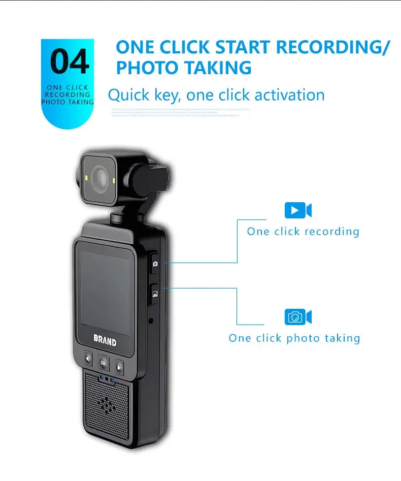 1080P Handheld Sports Pocket Camera HD Display 180° Rotatable WiFi Wireless Video Recorder Built-in Fill Light Motion Camera Ai-TechWorld 