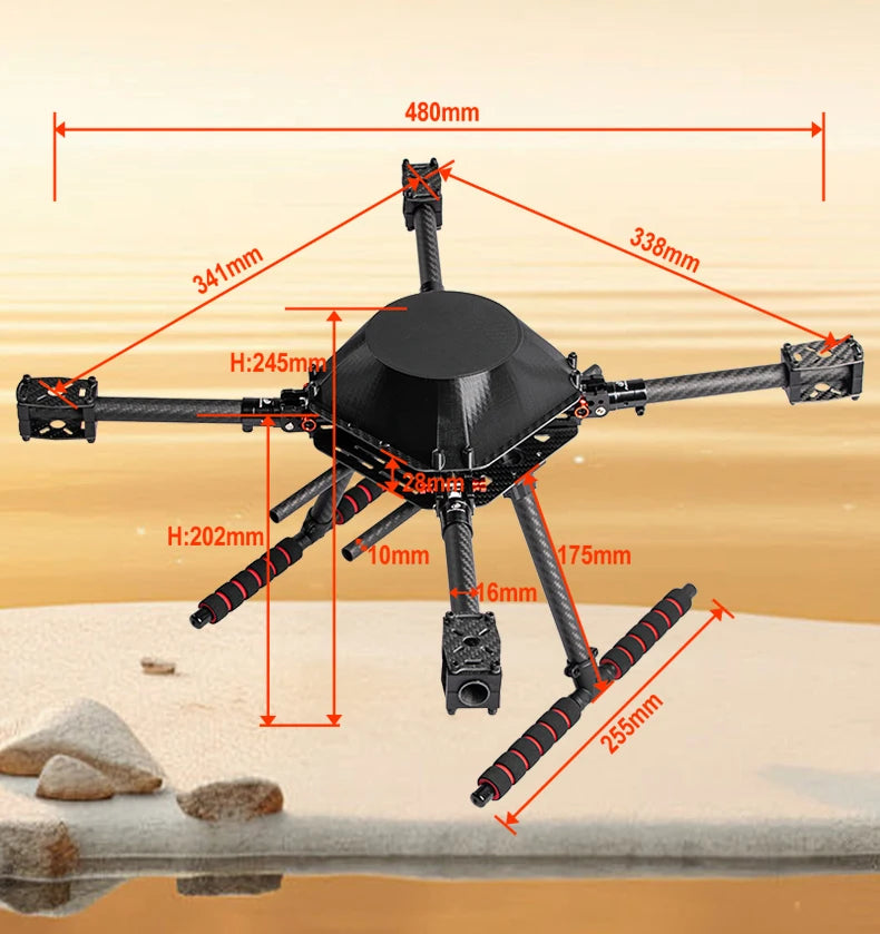 LX450 450mm full Carbon fiber Quadcopter Frame Umbrella shaped folding FPV Quad with Carbon Fiber Landing Skid F450 drone frame Ai-TechWorld 